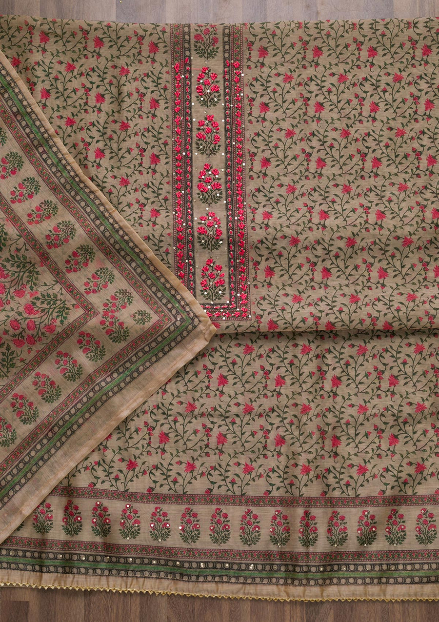 Printed chanderi